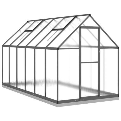 Greenhouse with Base Frame Anthracite 334x169x202cm Aluminium - Image 11