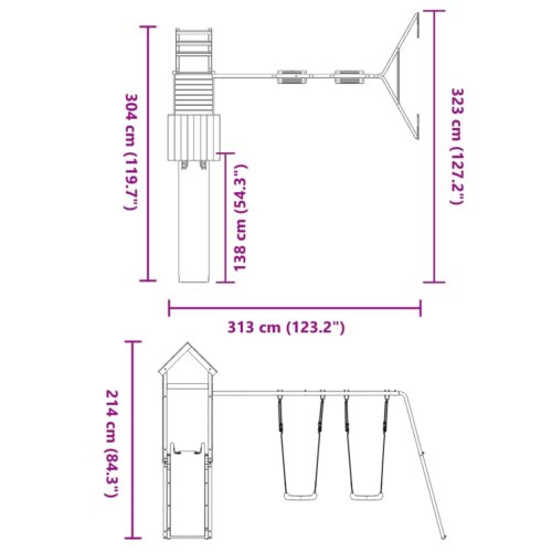 Outdoor Playset Solid Wood Pine - Image 11