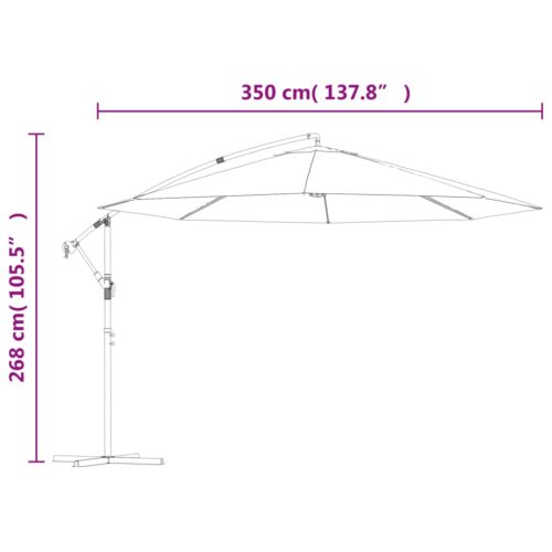 Cantilever Umbrella with Aluminium Pole 350cm Terracotta - Image 10