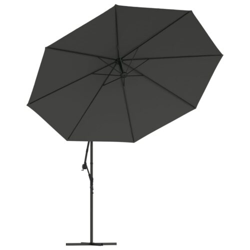 Cantilever Umbrella with LED Lights Metal Pole 350cm Anthracite - Image 5