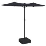 Double-Head Parasol Black 316x240cm