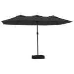 Double-Head Parasol Black 449x245cm