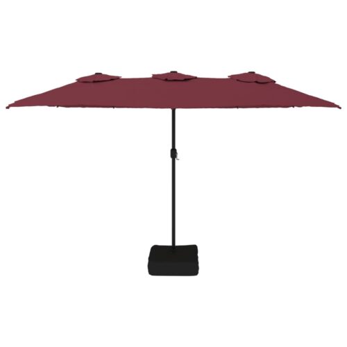 Double-Head Parasol Bordeaux Red 449x245cm - Image 3