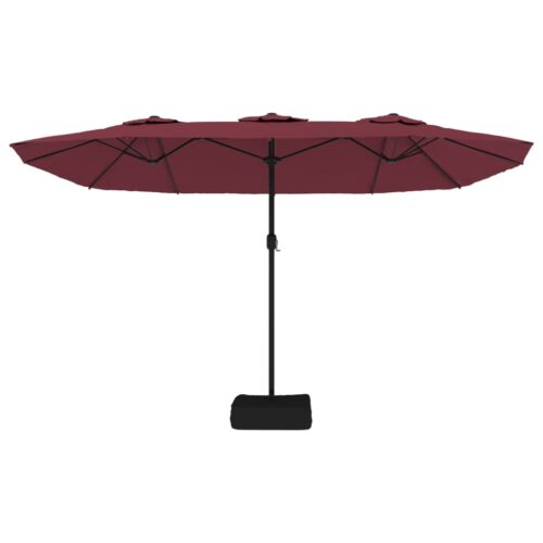 Double-Head Parasol Bordeaux Red 449x245cm - Image 4