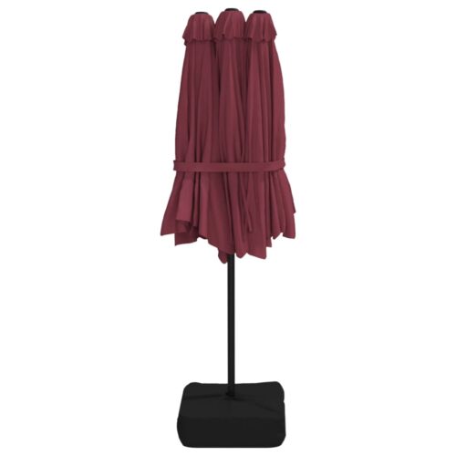 Double-Head Parasol Bordeaux Red 449x245cm - Image 5