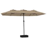 Double-Head Parasol Taupe 449x245cm