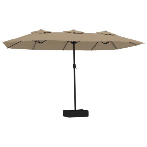Double-Head Parasol Taupe 449x245cm