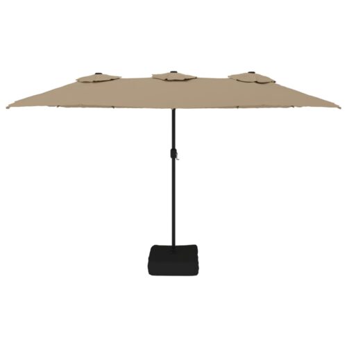 Double-Head Parasol Taupe 449x245cm - Image 3