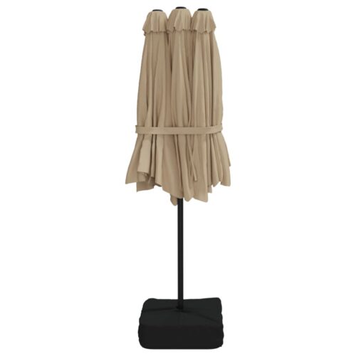 Double-Head Parasol Taupe 449x245cm - Image 5