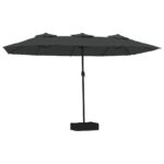Double-Head Parasol with LEDs Anthracite 449x245cm