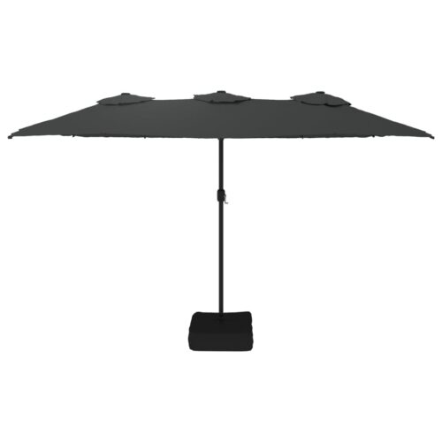 Double-Head Parasol with LEDs Anthracite 449x245cm - Image 4