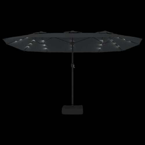 Double-Head Parasol with LEDs Anthracite 449x245cm - Image 6