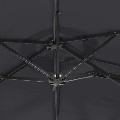 Double-Head Parasol with LEDs Black 316x240cm - Image 8