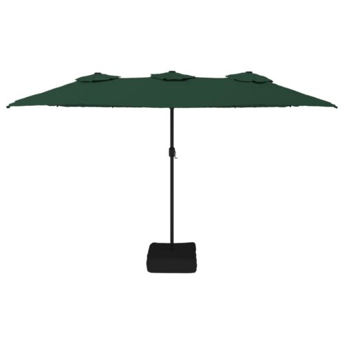 Double-Head Parasol with LEDs Green 449x245cm - Image 4