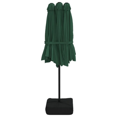 Double-Head Parasol with LEDs Green 449x245cm - Image 7