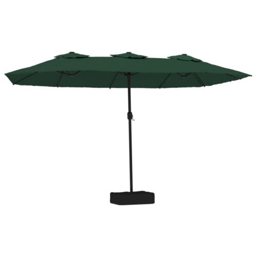 Double-Head Parasol with LEDs Green 449x245cm - Image 11