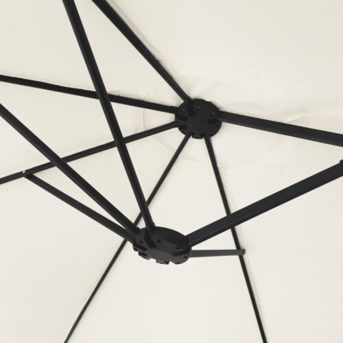 Double-Head Parasol with LEDs Sand White 449x245cm - Image 8