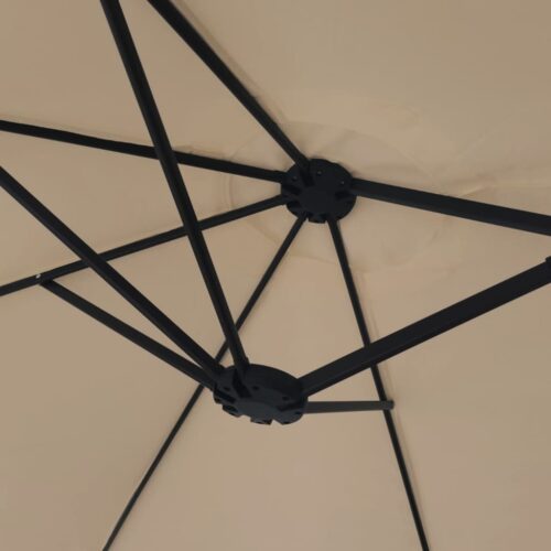 Double-Head Parasol with LEDs Taupe 449x245cm - Image 8