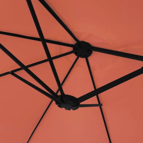 Double-Head Parasol with LEDs Terracotta 449x245cm - Image 8