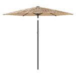 Garden Parasol with Steel Pole Brown 268x268x226cm
