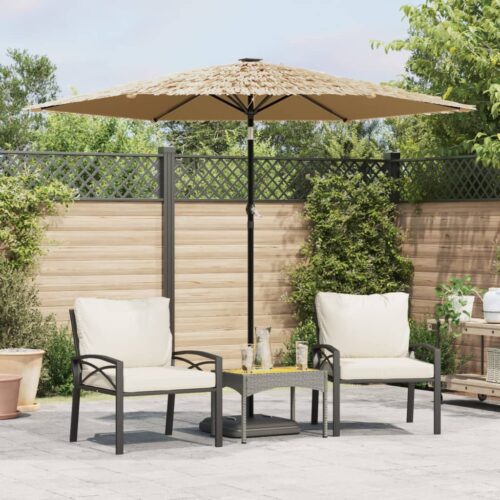 Garden Parasol with Steel Pole Brown 268x268x226cm - Image 2