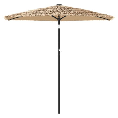 Garden Parasol with Steel Pole Brown 268x268x226cm - Image 3