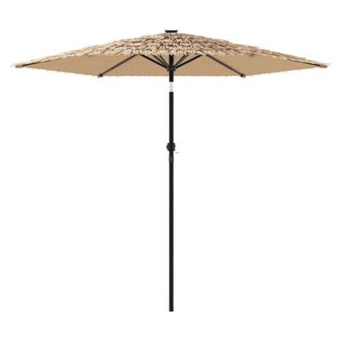 Garden Parasol with Steel Pole Brown 268x268x226cm - Image 4