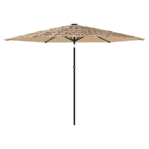 Garden Parasol with Steel Pole Brown 288x288x225cm