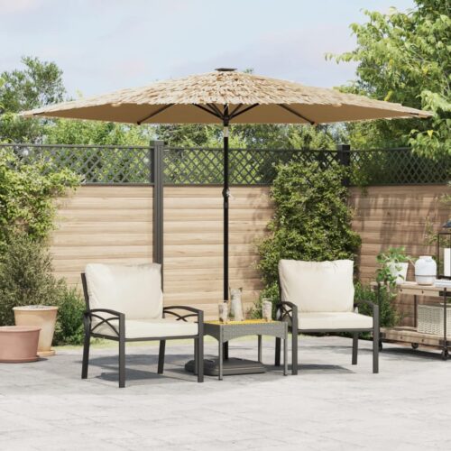 Garden Parasol with Steel Pole Brown 288x288x225cm - Image 2