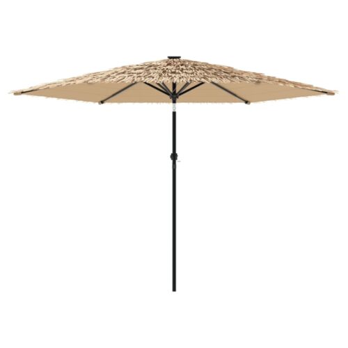 Garden Parasol with Steel Pole Brown 288x288x225cm - Image 4