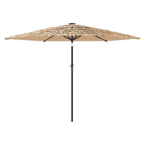 Garden Parasol with Steel Pole Brown 288x288x225cm - Image 5