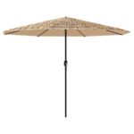 Garden Parasol with Steel Pole Brown 324x324x247cm
