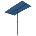 Outdoor Parasol with Aluminium Pole 180x110cm Azure Blue