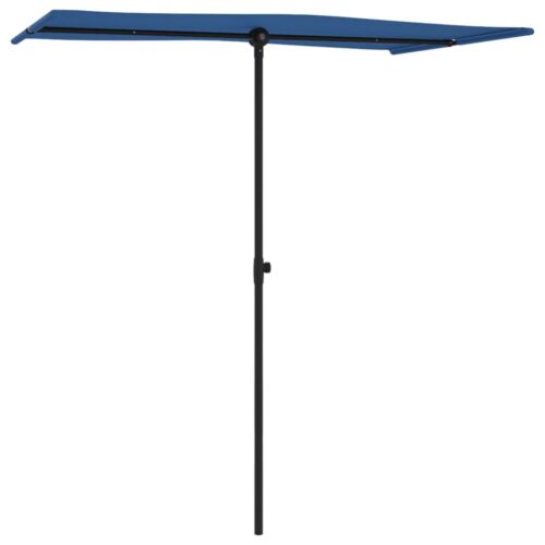 Outdoor Parasol with Aluminium Pole 180x110cm Azure Blue - Image 3