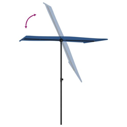 Outdoor Parasol with Aluminium Pole 180x110cm Azure Blue - Image 6