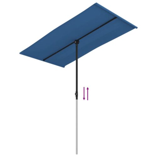 Outdoor Parasol with Aluminium Pole 180x110cm Azure Blue - Image 7