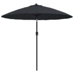 Outdoor Parasol with Aluminium Pole 270cm Black