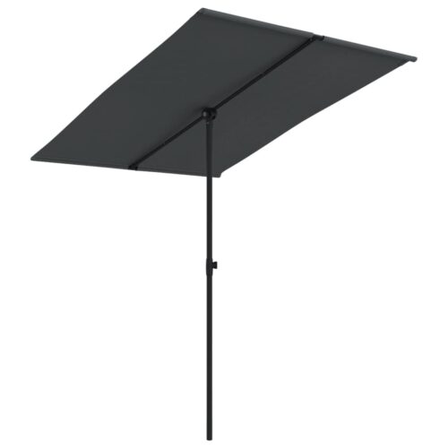 Outdoor Parasol with Aluminium Pole 2x1.5m Black
