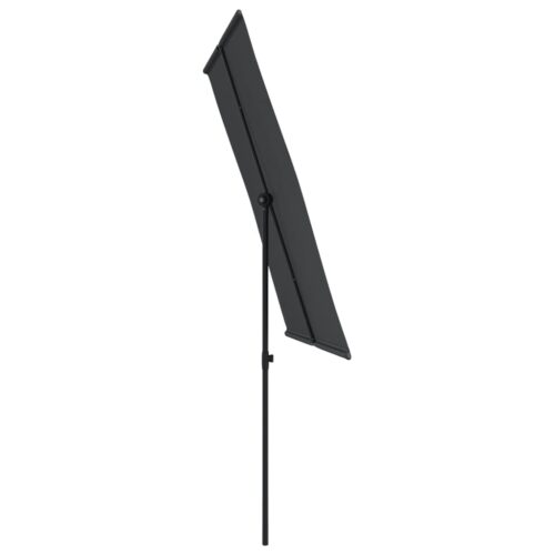 Outdoor Parasol with Aluminium Pole 2x1.5m Black - Image 5