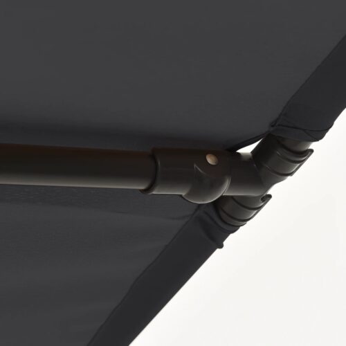 Outdoor Parasol with Aluminium Pole 2x1.5m Black - Image 9