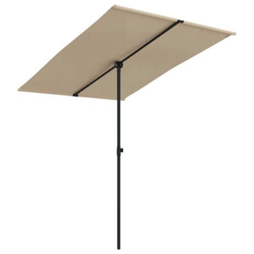 Outdoor Parasol with Aluminium Pole 2x1.5m Taupe