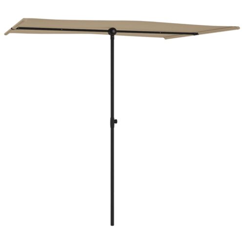 Outdoor Parasol with Aluminium Pole 2x1.5m Taupe - Image 3