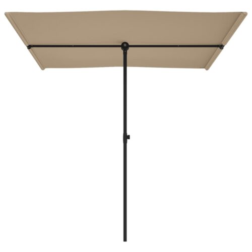 Outdoor Parasol with Aluminium Pole 2x1.5m Taupe - Image 4