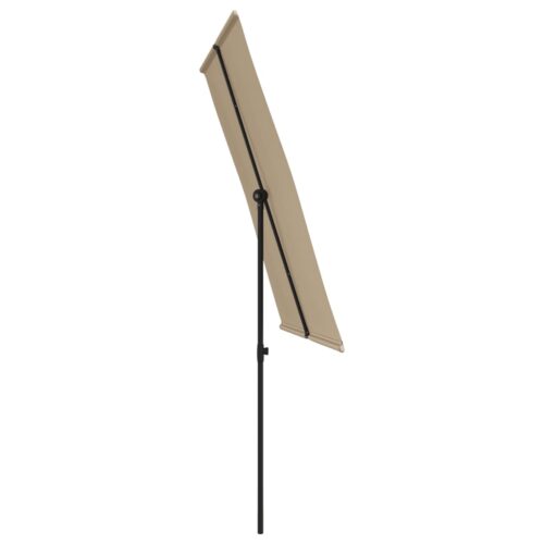 Outdoor Parasol with Aluminium Pole 2x1.5m Taupe - Image 5