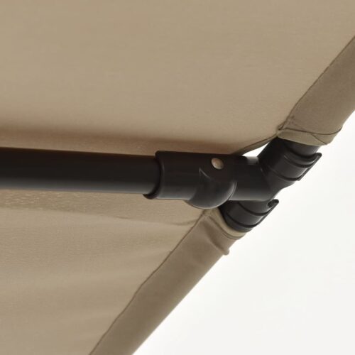 Outdoor Parasol with Aluminium Pole 2x1.5m Taupe - Image 9