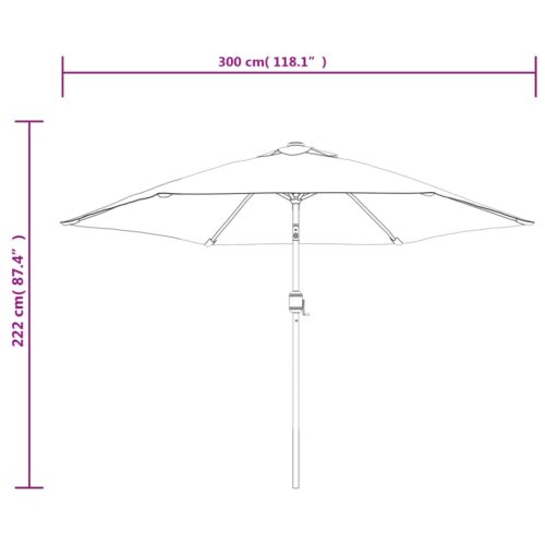 Outdoor Parasol with Metal Pole 300cm Anthracite - Image 8