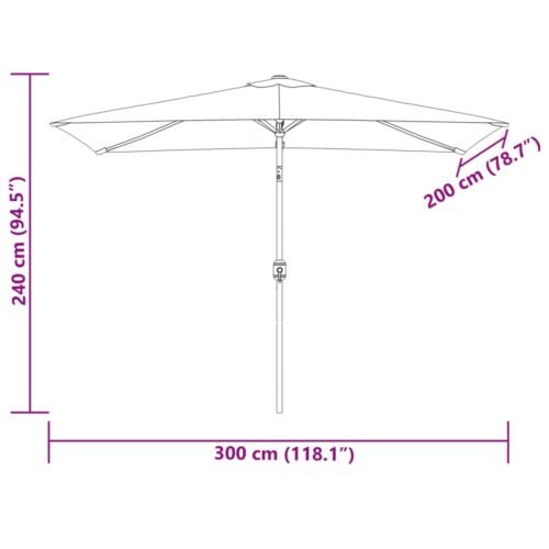 Outdoor Parasol with Metal Pole 300x200cm Azure - Image 8