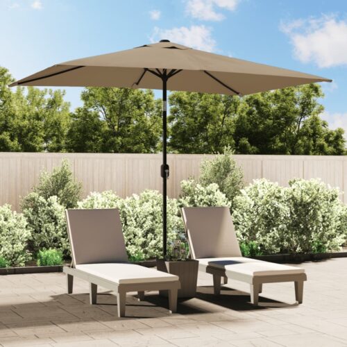 Outdoor Parasol with Metal Pole 300x200cm Taupe - Image 2