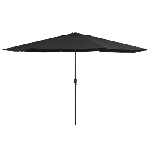 Outdoor Parasol with Metal Pole 390cm Black - Image 2