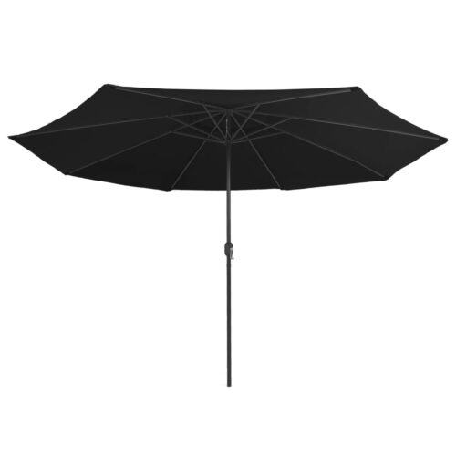 Outdoor Parasol with Metal Pole 390cm Black - Image 3